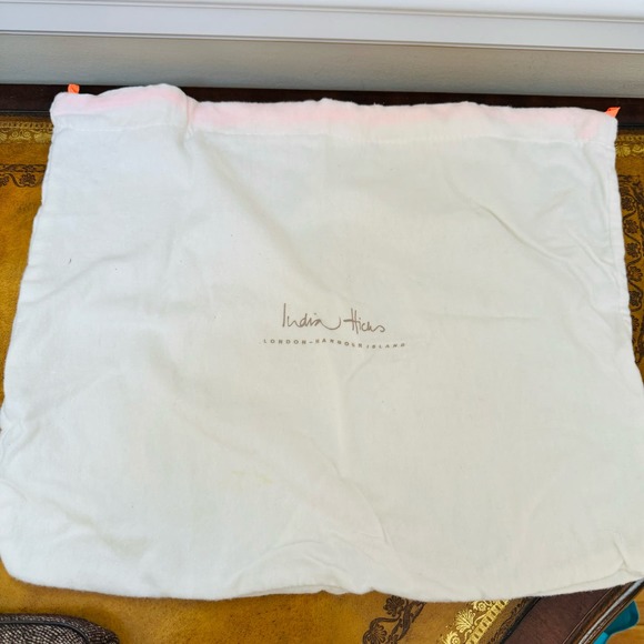 India Hicks Insider Stingray Gecko Brown Leather Clutch with Dustbag NEW - Picture 12 of 14